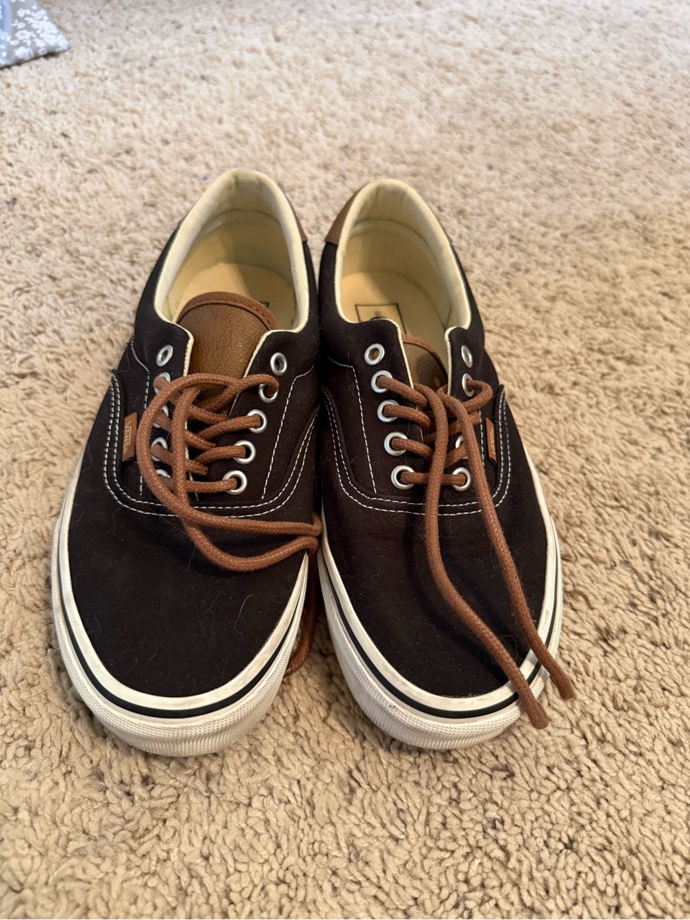 Vans Low-Top Sneakers in Brown with Tan Laces